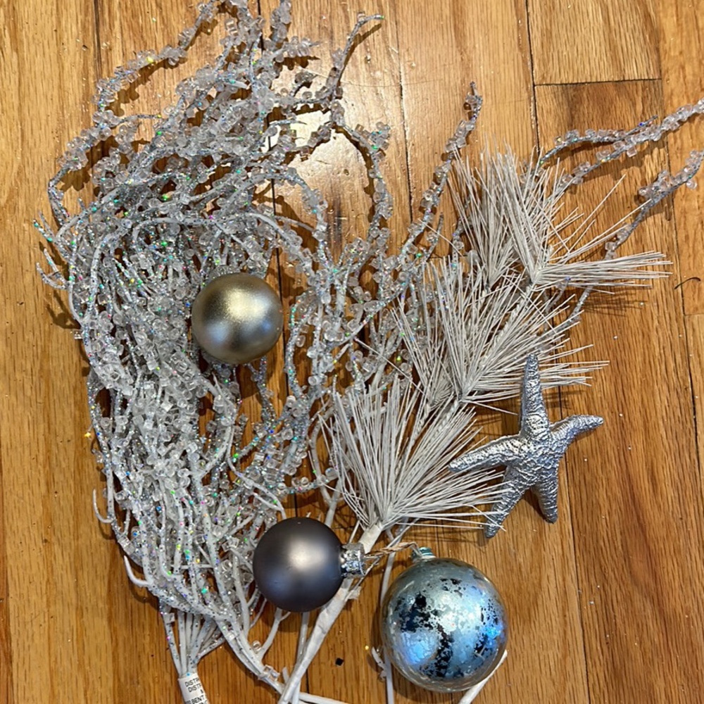 Metallic and Crystal Christmas Picks and Balls